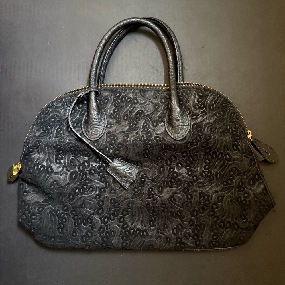 Borse in Pelle vintage genuine Italian leather dome satchel handbag